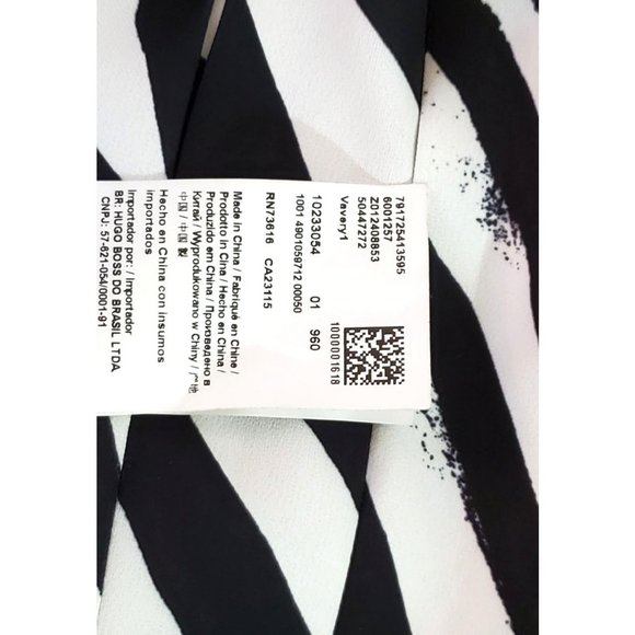 SALE Hugo Boss NWT Zebra Print Midi Skirt With Asymmetric Hem A-line Sz 10 - Picture 10 of 10